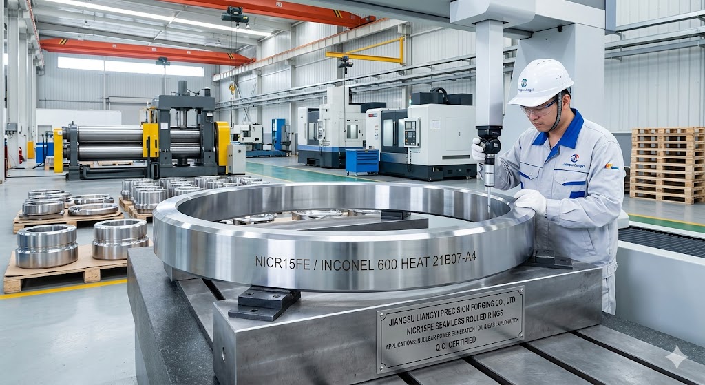 NiCr15Fe NiCr15Fe8 seamless rolled rings for nuclear power and oil gas applications manufactured by Jiangsu Liangyi China