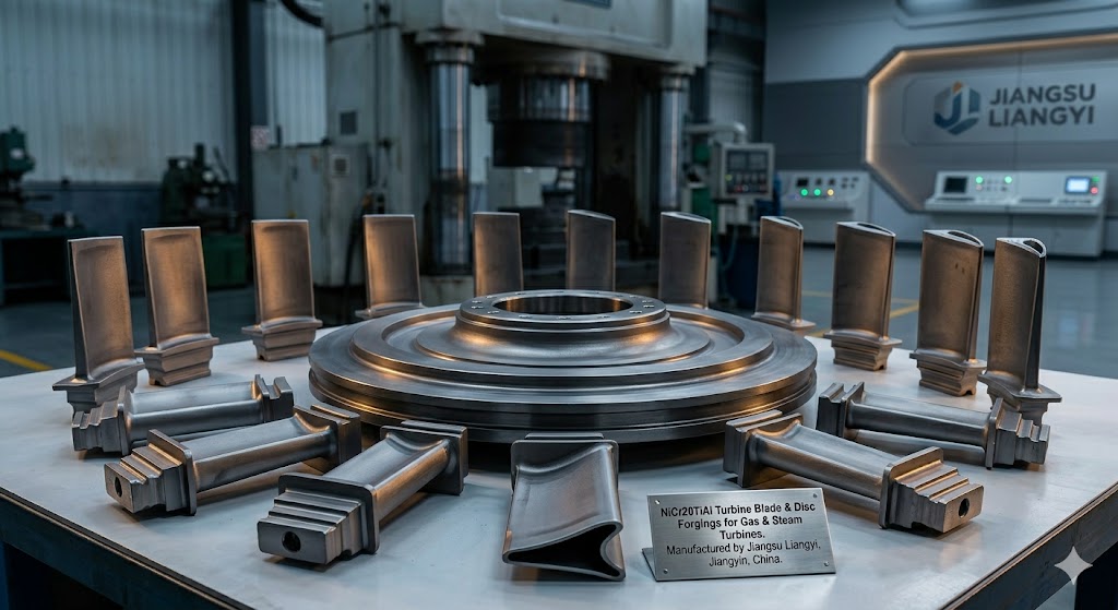 NiCr20TiAl turbine blades and discs for gas and steam turbines manufactured by Jiangsu Liangyi, Jiangyin China