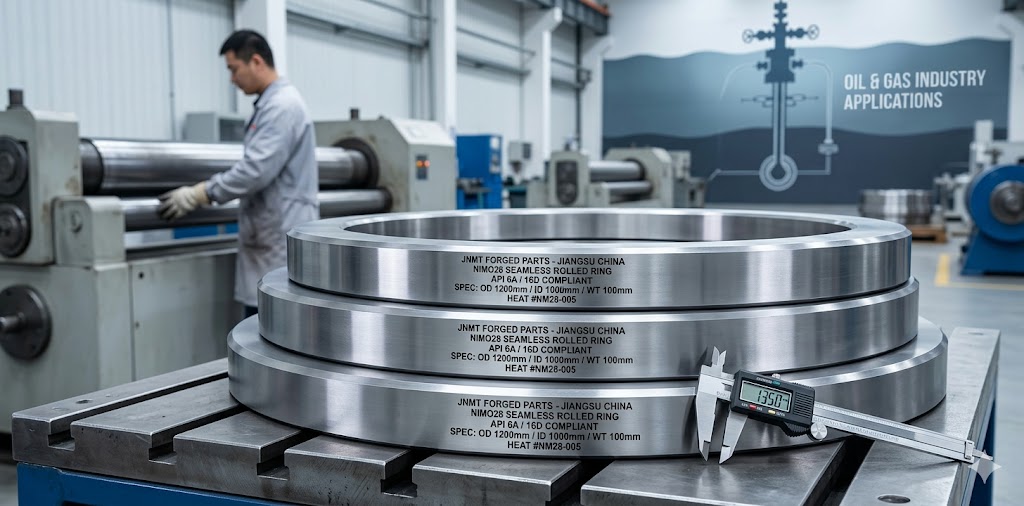 NiMo28 seamless rolled forged rings for oil and gas industry applications - manufactured in Jiangsu China