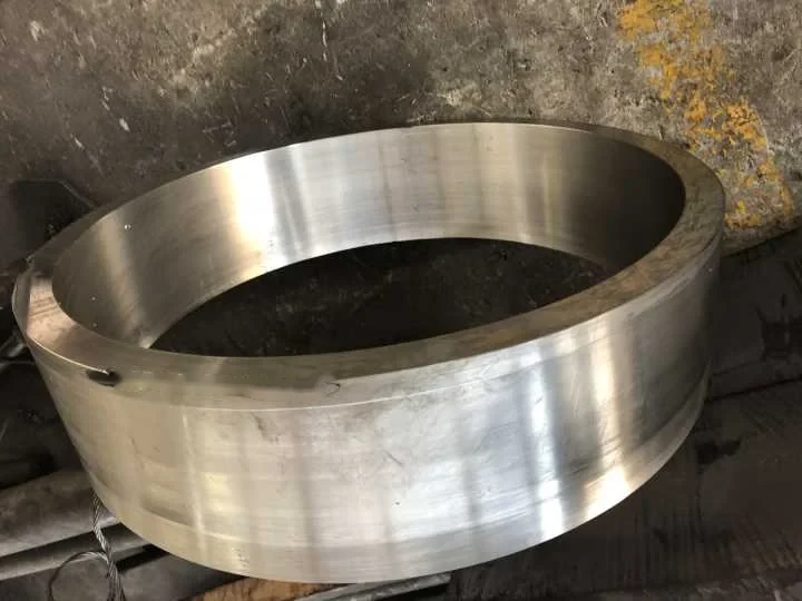 Finished Nimonic 80A roll-forged ring OD 750 mm, solution annealed and aged