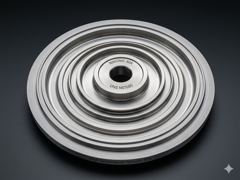 Nimonic 80A forged turbine disc and blisk disc — UNS N07080 open die forging by Jiangsu Liangyi, OD up to 980mm, ASTM B637 AMS 5872 compliant, fine grain controlled