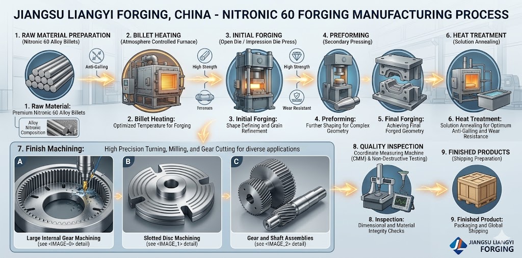Nitronic 60 forging manufacturing process at Jiangsu Liangyi factory China