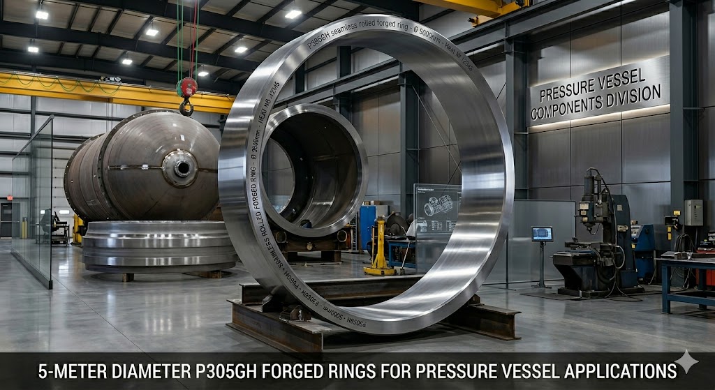 P305GH seamless rolled forged rings up to 5 meters in diameter for pressure vessel applications