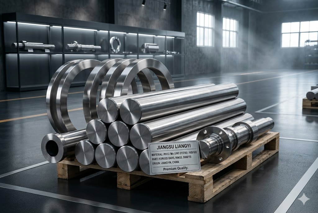 PH15-7Mo UNS S15700 AISI 632 forged steel bars, rings and shafts manufactured by Jiangsu Liangyi in Jiangyin, Jiangsu Province, China