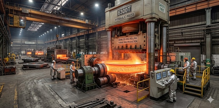 6300T Hydraulic Press for Seamless Rolled Gas Steam Turbine Rings Production