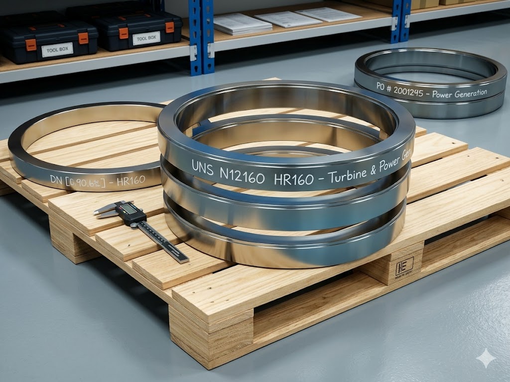 UNS N12160 Alloy HR160 seamless rolled forged rings for turbine and power generation applications
