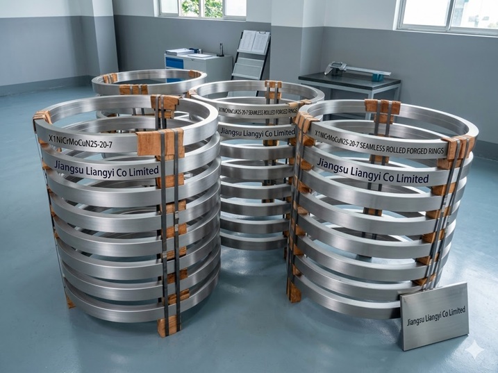 X1NiCrMoCuN25-20-7 seamless rolled forged rings – China forging manufacturer