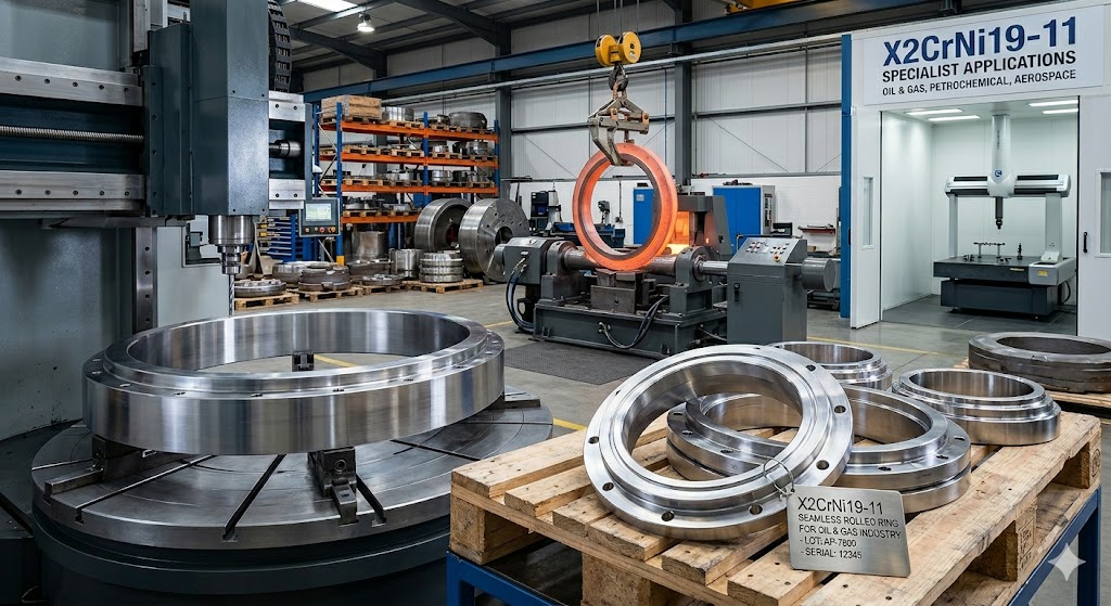 X2CrNi19-11 Seamless Rolled Rings for oil and gas industry