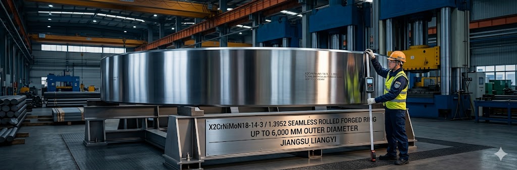 X2CrNiMoN18-14-3 1.3952 seamless rolled forged rings up to 6,000 mm outer diameter — Jiangsu Liangyi