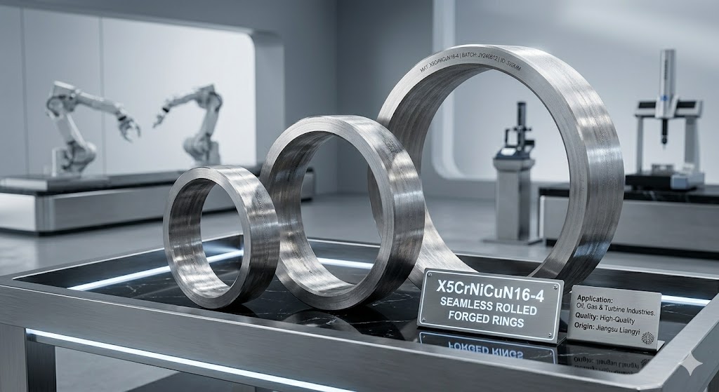 X5CrNiCuNb16-4 seamless rolled forged rings for oil gas and turbine industries from Jiangsu Liangyi