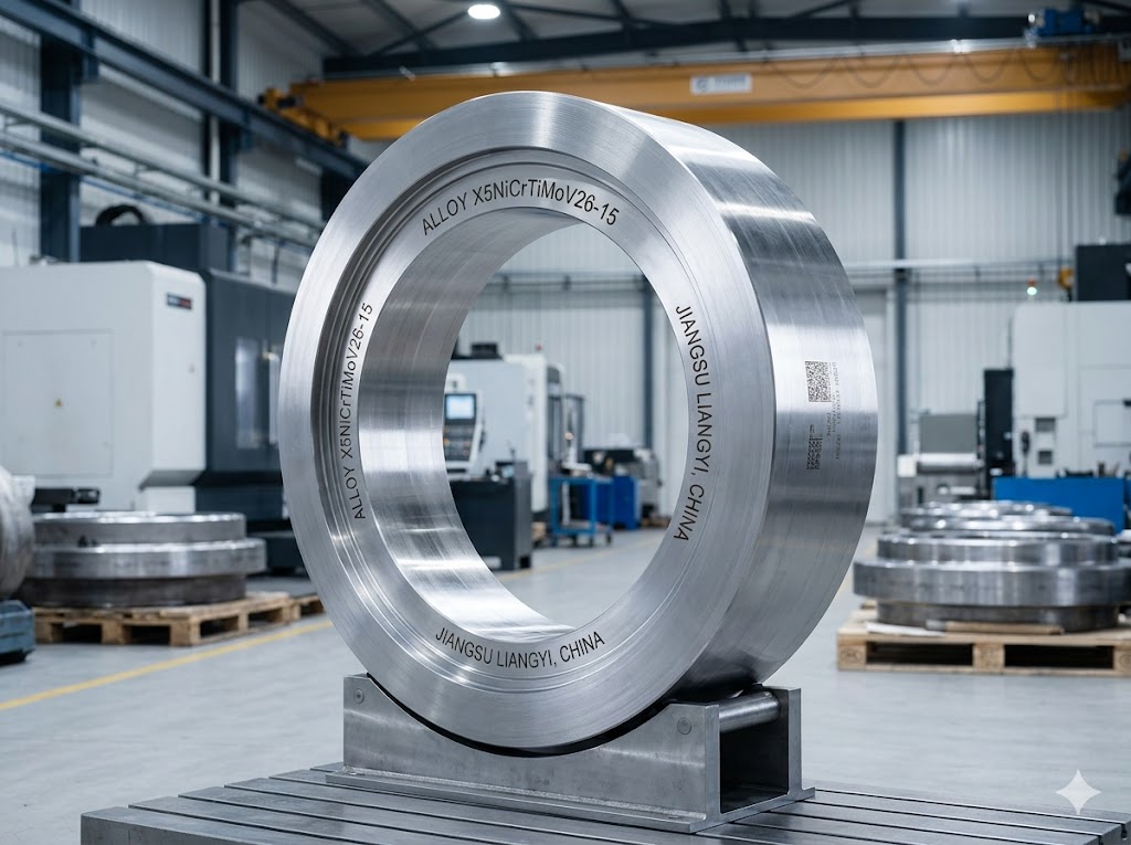 Precision X5NiCrTiMoV26-15 seamless rolled ring for industrial applications, made in Jiangyin City, China by Jiangsu Liangyi