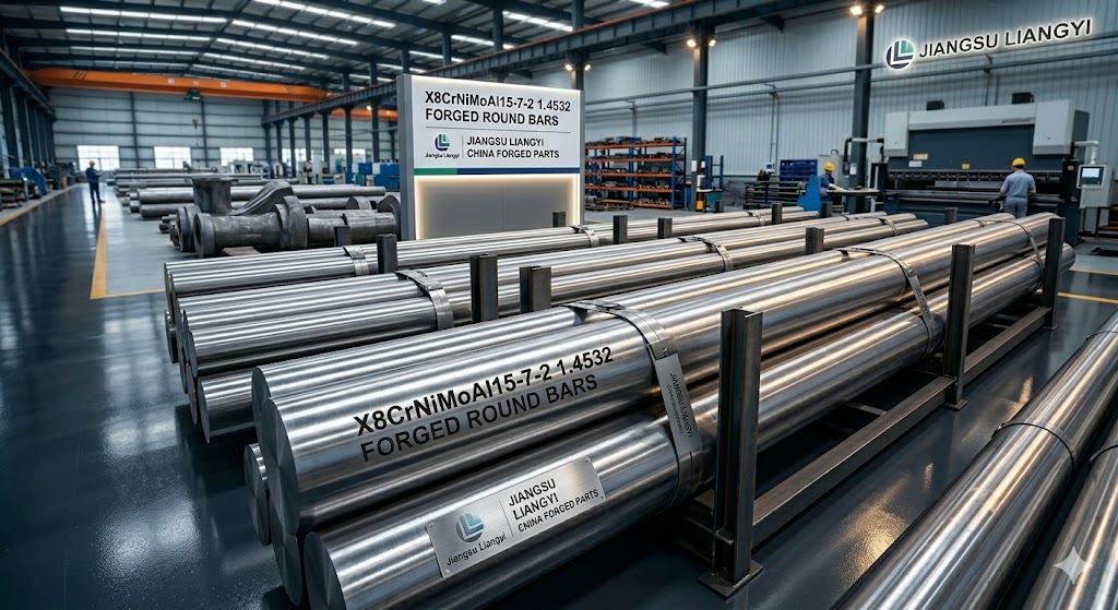 X8CrNiMoAl15-7-2 1.4532 forged round bars manufactured by Jiangsu Liangyi China